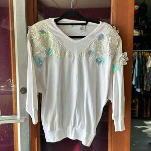 Vintage floral embellished top